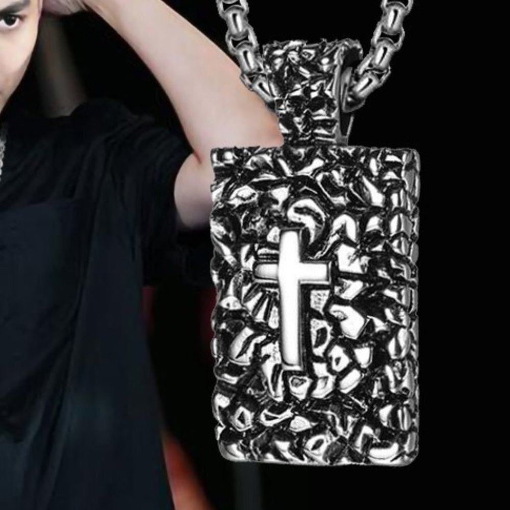❤️Cross Stainless Steel Punk Casting Pendant necklace for women/men, N90201P191